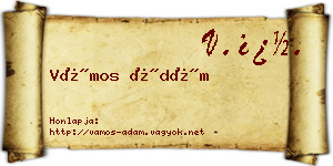 Vámos Ádám névjegykártya