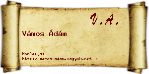 Vámos Ádám névjegykártya